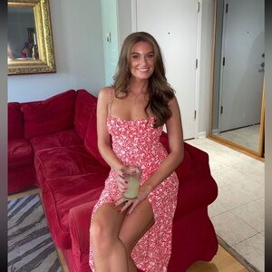 Red corset style Zara dress